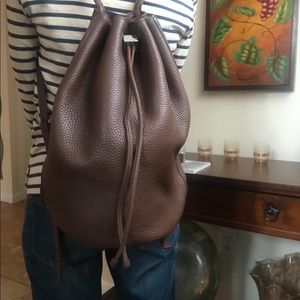 Aritzia Auxiliary drawstring backpack in brown